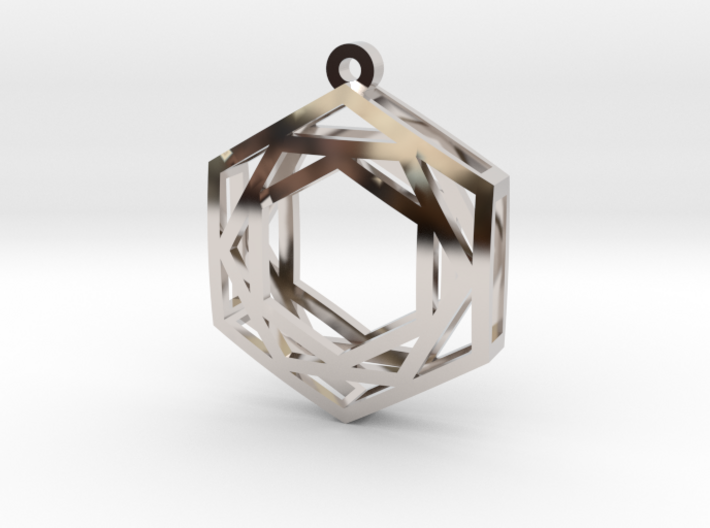 Nested Hexagon Earings 3d printed