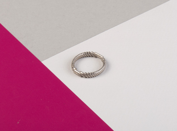 archetype - wedding ring 3d printed pictured material: polished nickel steel