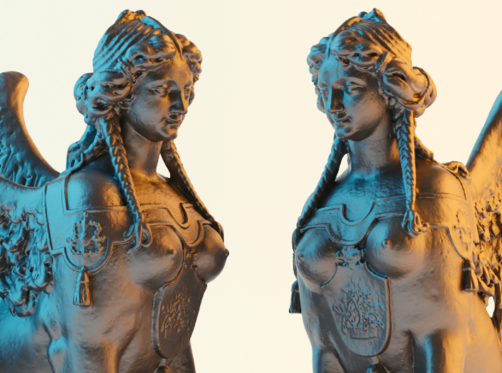 Greek Sphinx of Thebes and Oedipus  3d printed 