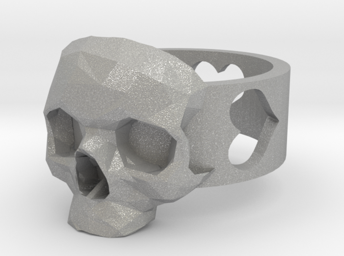 Ring &quot;Heart with Skull&quot; 3d printed
