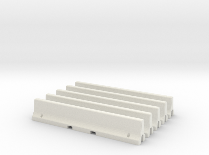 N Scale 5x Jersey Barrier 3d printed