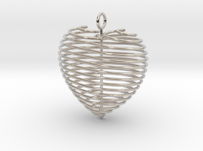 Coiled Heart with Bail 3d printed