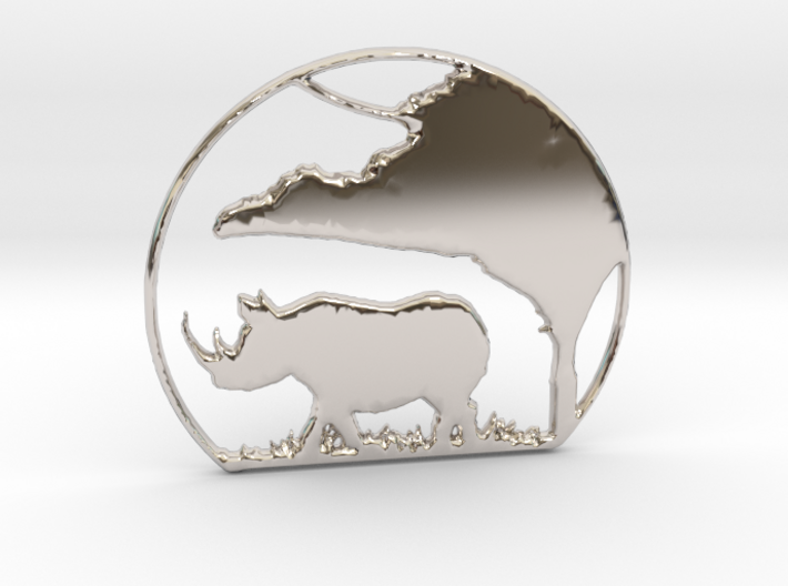 Rhino Pendant 3d printed