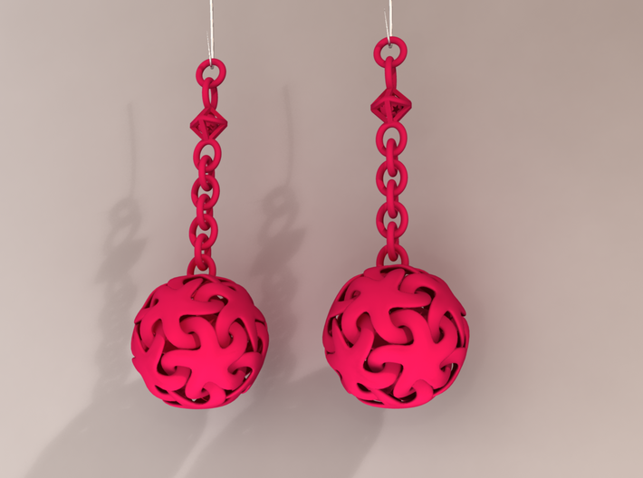 Starfish Ball Earrings 3d printed