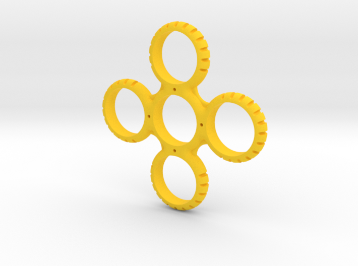Four Sided Notched Fidget Spinner 3d printed