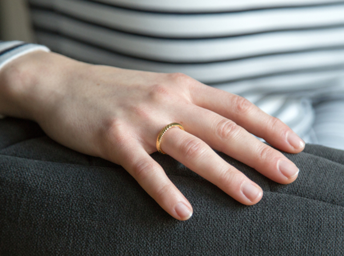 archetype - wedding ring 3d printed pictured material: 14 k gold