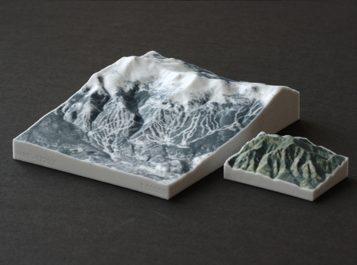Flatirons, Colorado, USA, 1:50000 3d printed Flatirons next to Breckenridge, both at 1:50000 scale