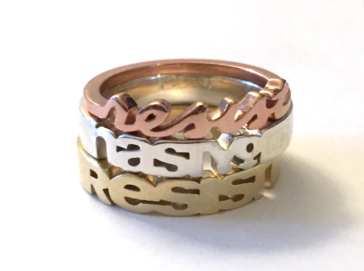 Resist Ring in 14k Gold Plated 3d printed 