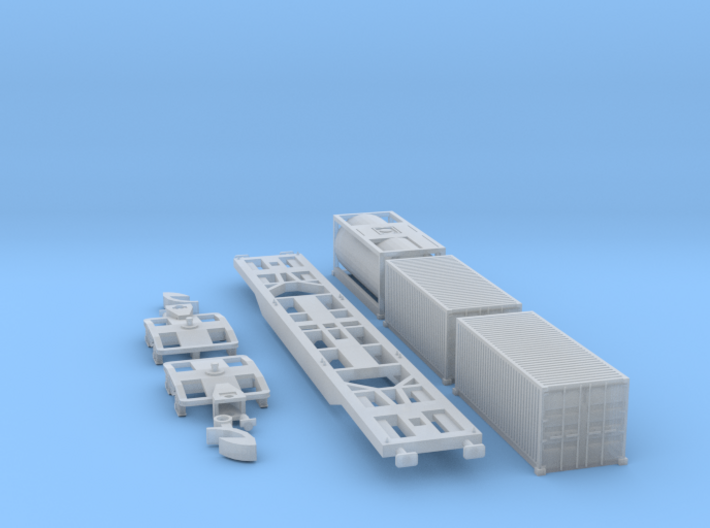 Containertragwagen Sgnss mit 3x 20ft Container 3d printed