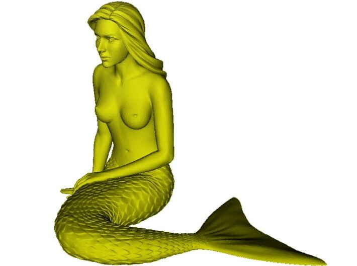 1/72 scale mermaid laying on beach figure 3d printed