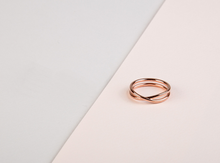 rollercoaster - internal ring 3d printed pictured image: rose gold plated