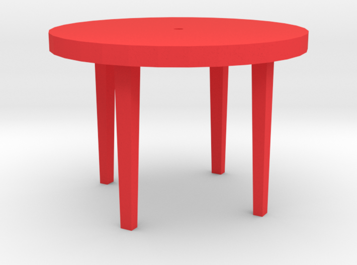 Patio Table With Tapered Legs. 3d printed Red Patio Table