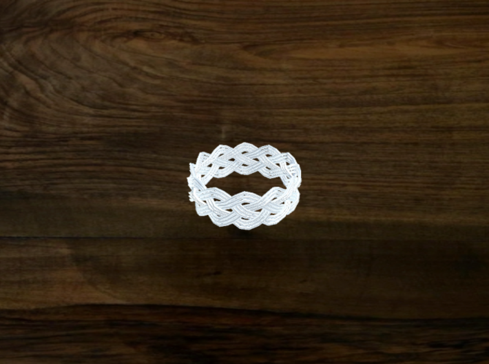 Turk's Head Knot Ring 4 Part X 12 Bight - Size 15. 3d printed