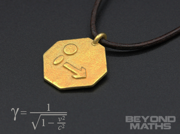 Pendant The Lorentz Factor 3d printed Polished Gold Steel