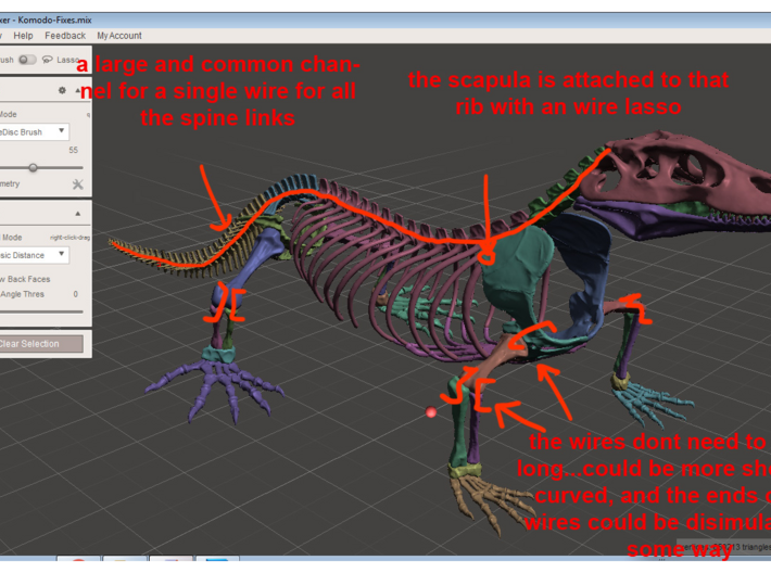 Komodo Craneus and Neck Skeleton 1:5 Scale 3d printed 