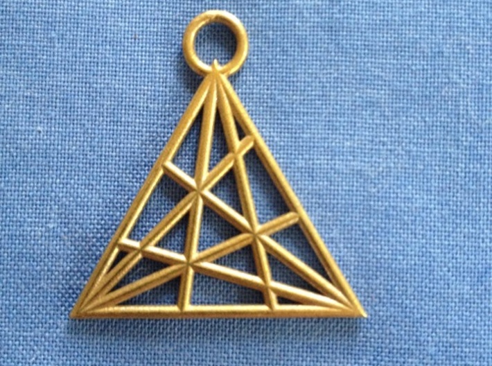 Triangle 3d printed In raw bronze