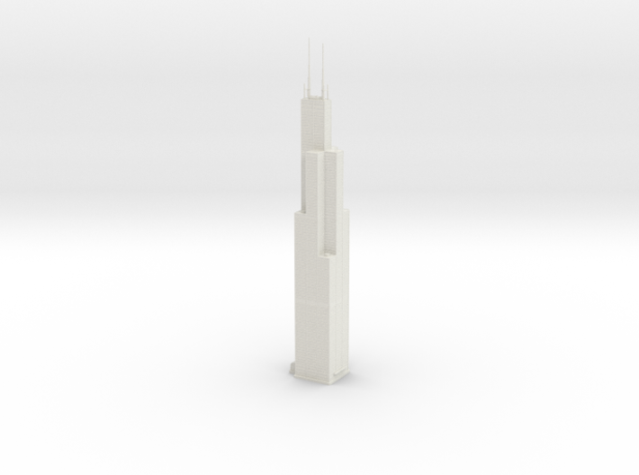Willis Tower (1:2000) 3d printed Assembled model.