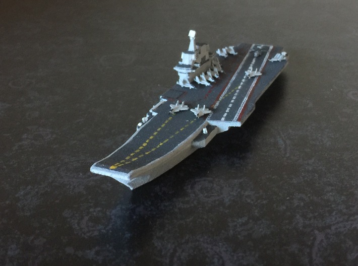 PLA[N] 001A Carrier (2016), 1/1800 3d printed With J-15/Su 33 and Z-8/18 Set