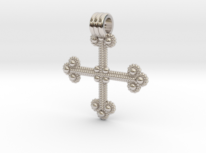 Twisted Wire Cross Pendant 3d printed