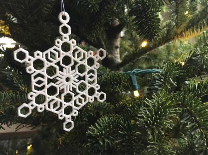 Snowflake Ornaments - One Dozen Large 3d printed Example of one of the ornaments