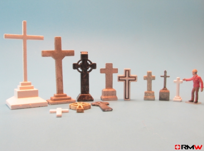 HO/1:87 Cemetery set 1 - crosses kit 3d printed en]painted and assembled [de]bemalt und gebaut