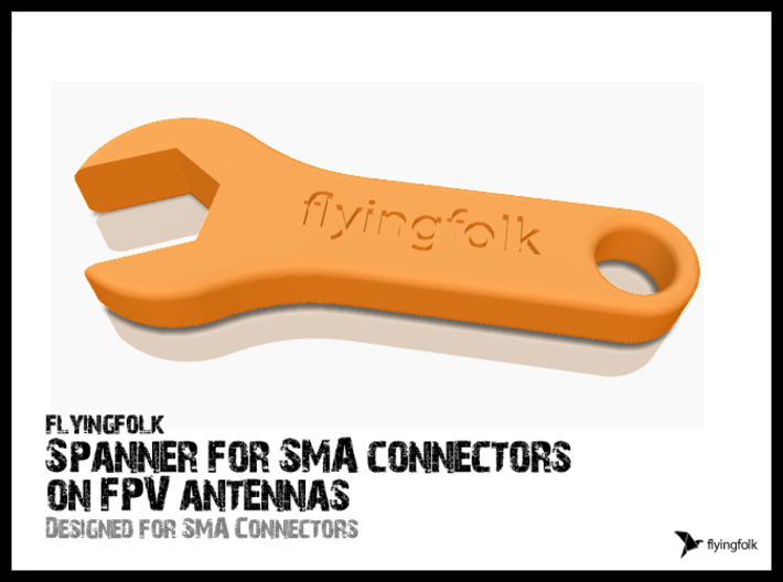 Spanner for SMA connectors on FPV antennas 3d printed