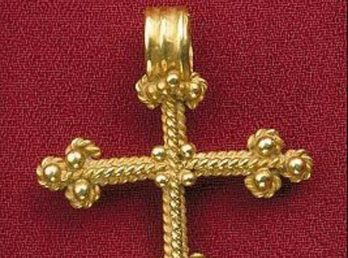 Twisted Wire Cross Pendant 3d printed Found in Aggarp, Sweden, aprox. 15th century.