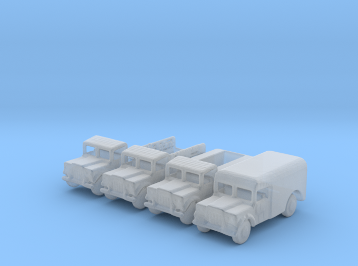 1/285 Scale Jeep Military Truck Set 3d printed