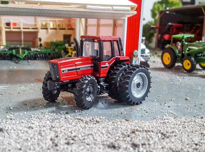 1/64 steerable front end two pack longer nubs 3d printed steerable front end on an ertl tractor