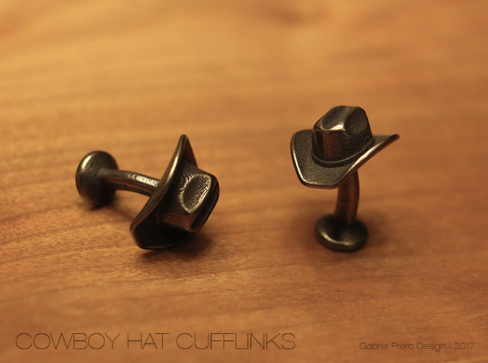 Cowboy Hat Cufflinks 3d printed