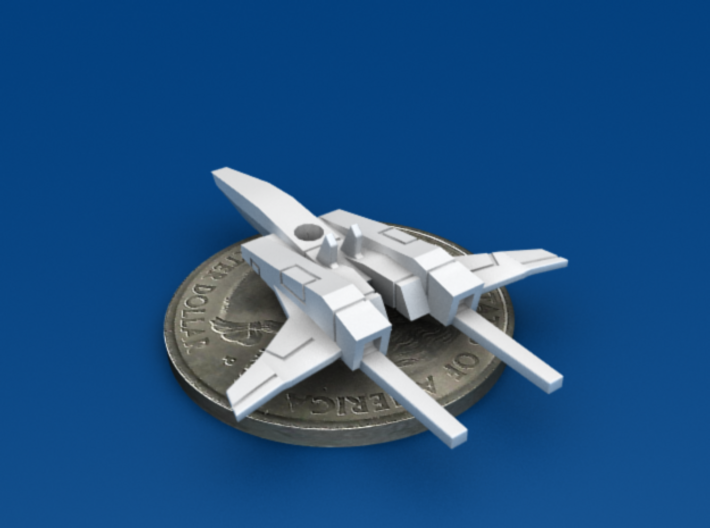 Space Fighter Type-B, 4-Pack 3d printed Back-Bottom 3/4 View