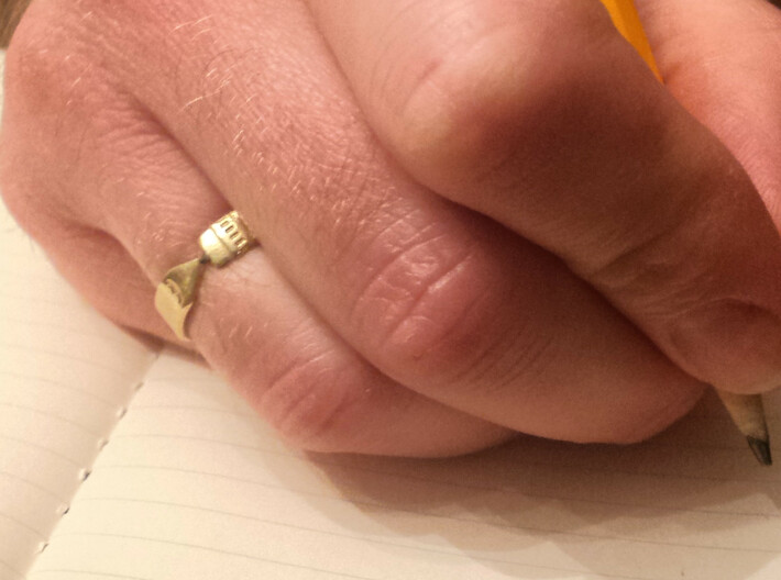Pencil Ring, Size 7.5 3d printed Raw brass