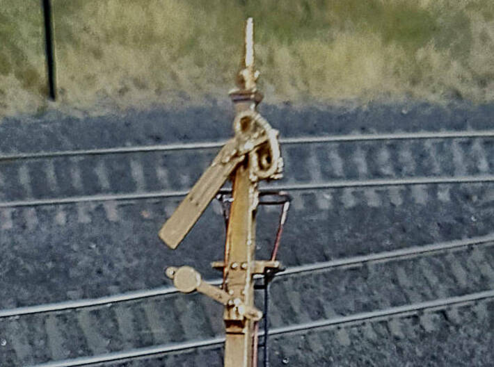 HO NSWR LQ Signal 27 ft Post + Parts 3d printed Completed signal showing detail