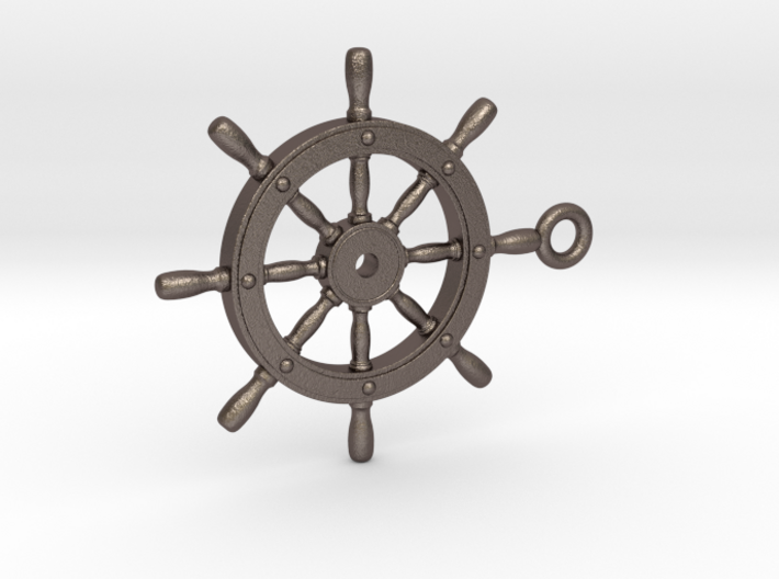 ship wheel Pendant 2 3d printed