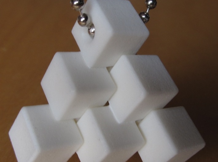 Three Piece Block 3d printed Hanging by a chain