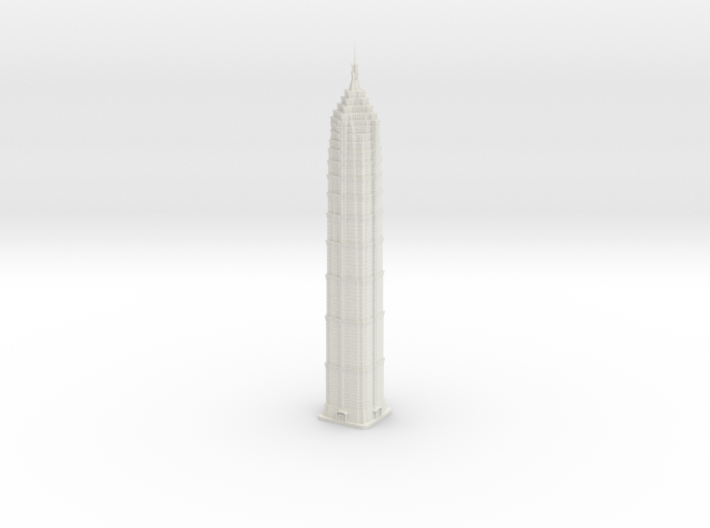Jin Mao Tower (1:2000) 3d printed Assembled model.