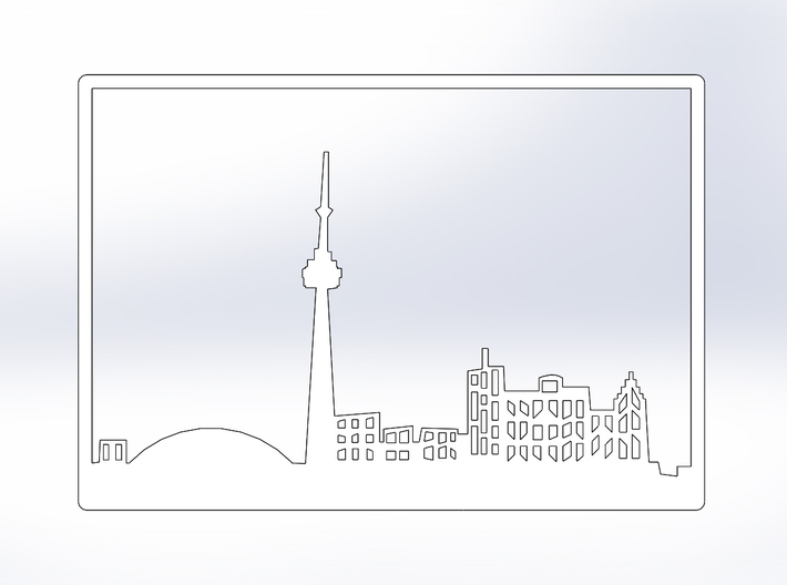 Toronto Skyline - 8 X 11.5 (L) 3d printed White Front