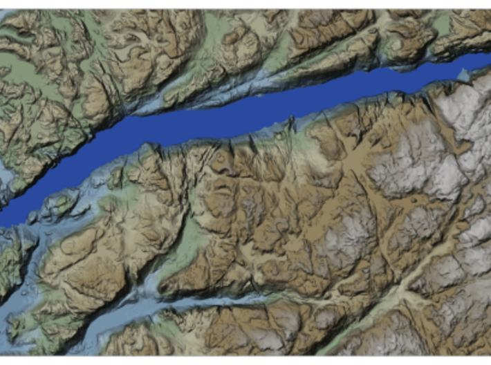 Lysefjord / Lysefjorden Relief Map, Norway 3d printed 