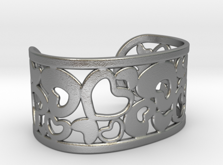 Fine Heart Cuff 3d printed