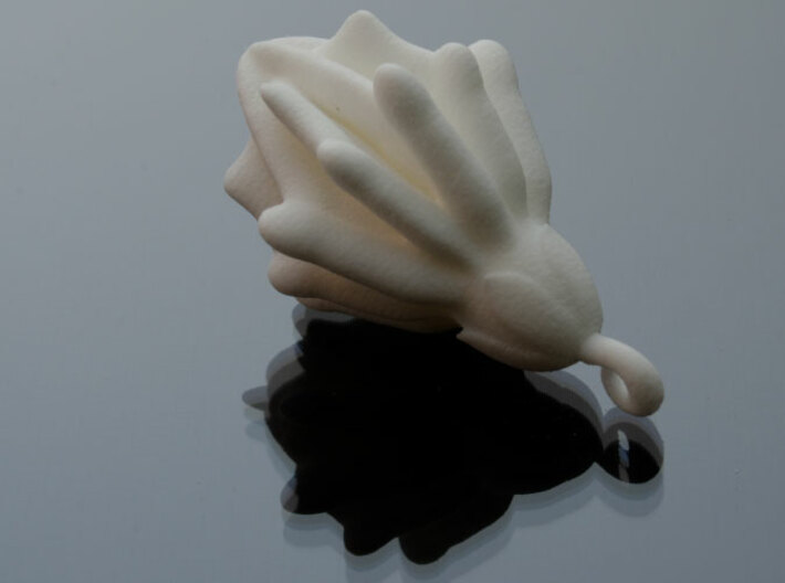 Laurel Charm 3d printed Printed in White Strong & Flexible Polished.