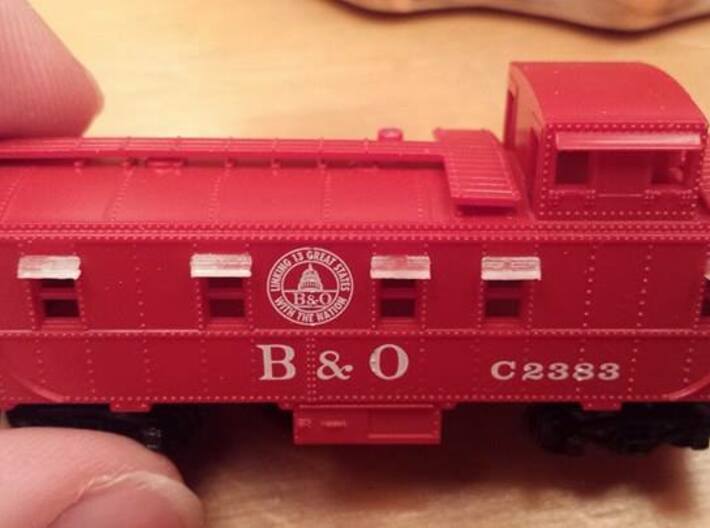 N Scale Caboose Window Shades 3d printed 