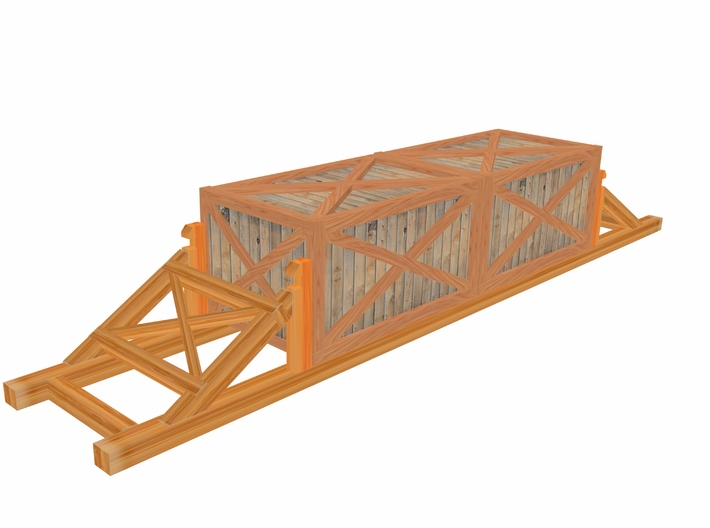 Flat Car Load 50ft Crates 3d printed 3 D Max 8 Drawing by Walter Smith