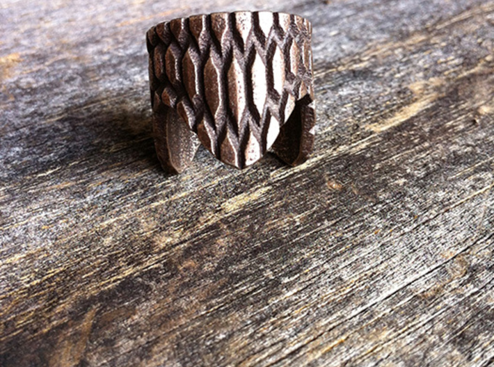 Hexagon Wave Ring 3d printed