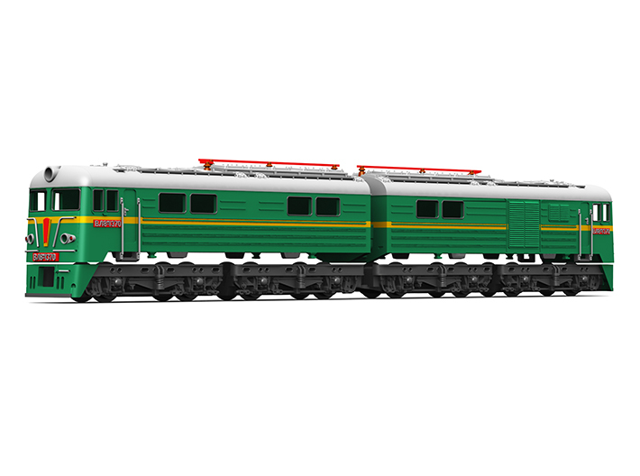 Soviet double-unit electric locomotive class VL8 3d printed Green paint scheme