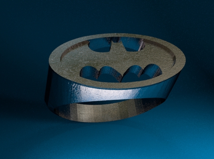 Batman Ring 3d printed Stainless Steel Render