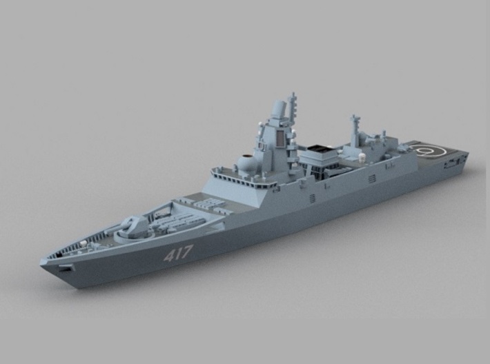 1/900 RFS Admiral Gorshkov-class frigate 3d printed Computer software render.The actual model is not full color.