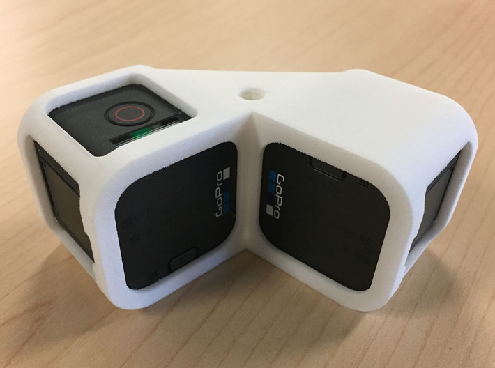 Side-By-Side Hero5 Session Panorama Rig 3d printed 