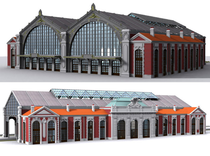 NGG-BVH01a - Large modular train station 3d printed 