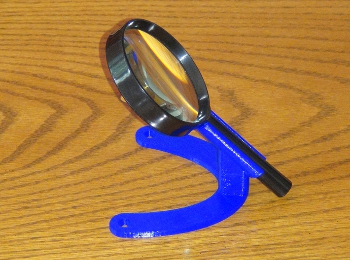 Dollar Store Magnifying Glass Holder 3d printed Assembled with Magnifying Glass