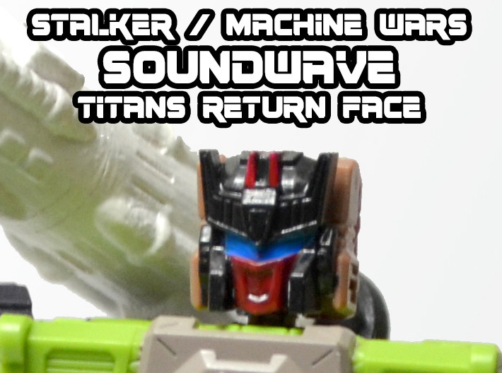Stalker / MW Soundwave Face (Titans Return) 3d printed Hand Painted Black Acrylate Print